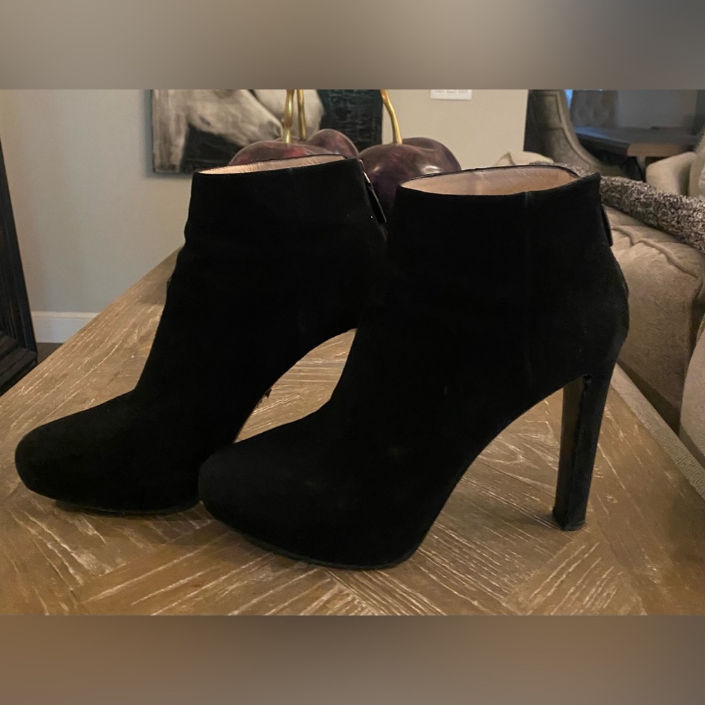 Prada Black Ankle Boots Suede Minimalist Design